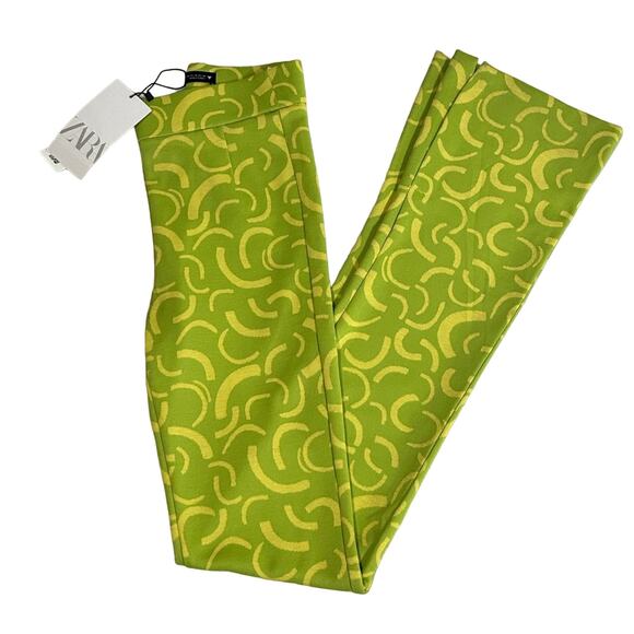 Zara Geometric Jacquard High Waisted Flare Pants - NWT - Picture 3 of 9